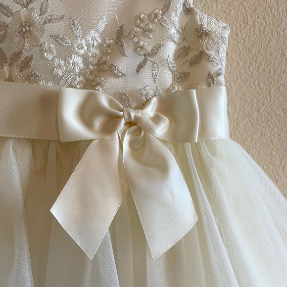 Bonnie Jean Floral-embroidered Tulle Dress Size 4 - Picture 6 of 11